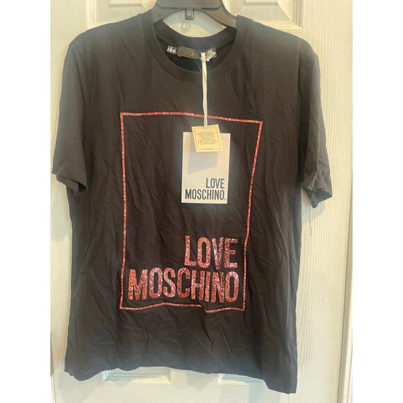 Love Moschino Black Short SleevedTee, A73